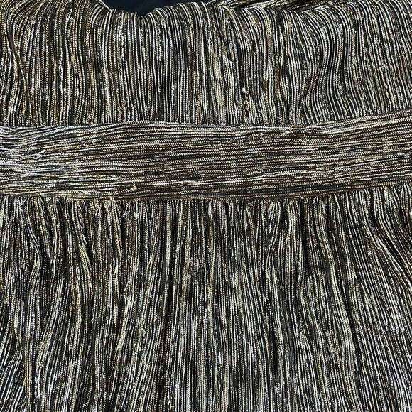 Muse Black and Gold Metallic Cross Knot Sleeveless Dress, Fully Lined, Size 2 - Picture 9 of 16